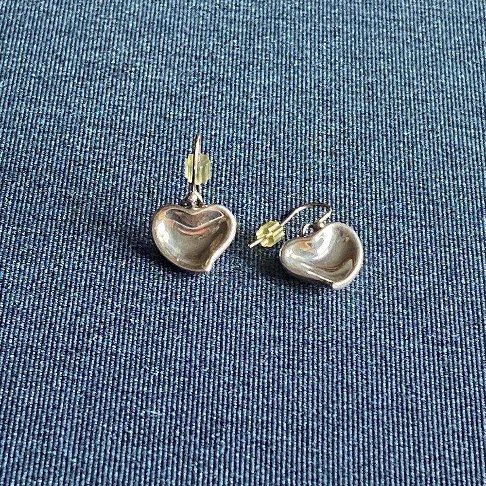 Vintage Tiffany sterling silver heart shaped earrings